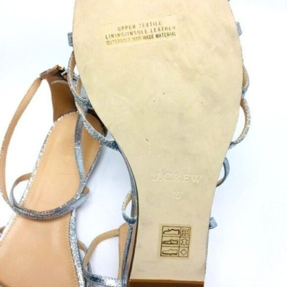 J crew silver glitter gladiator sandal 10 BoxK - Picture 5 of 6